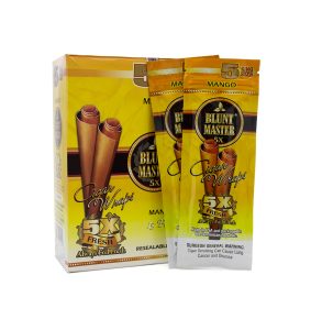 Empaque de Blunt Master 5X sabor Vainilla con cinco wraps para armar cigarros en Colombia